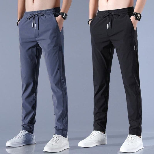 Men's Lycra Track Pants Combo Pack of 2 Black and Grey | Regular Fit Sportswear | Moisture-Wicking & Quick-Dry Fabric